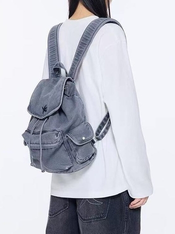 Denim ruksak s kapacitetom ispod 20 L, višestruke džepove, vodootporan, unisex