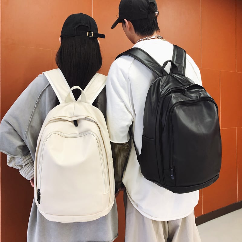 PU kožni ruksak, unisex, urbanog jednostavnog stila, kapacitet ispod 20 L, podstava od poliester