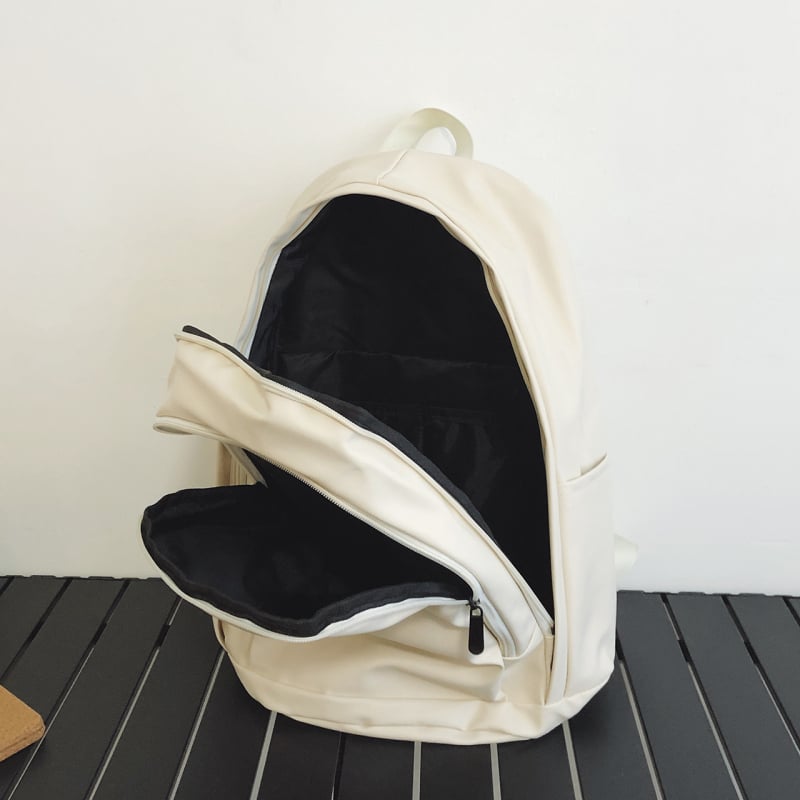 PU kožni ruksak, unisex, urbanog jednostavnog stila, kapacitet ispod 20 L, podstava od poliester