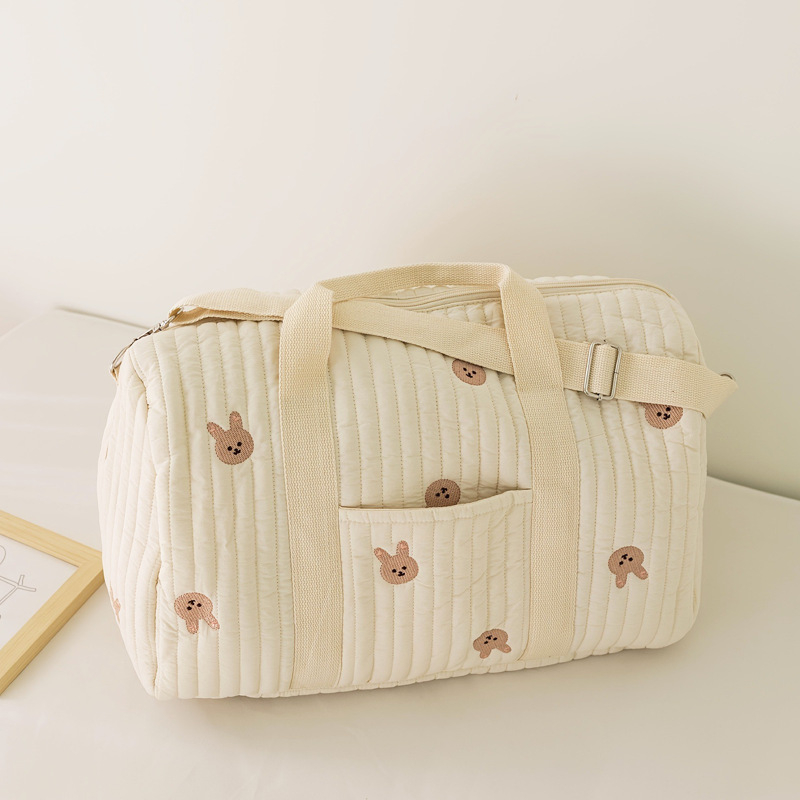 Bordirana crossbody torba Boston za mame – poliester, svjež i sladak stil, oblik jastuka, zatvaranje zatvaračem, pretinac za telefon