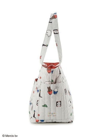 Tote torba s crtanim zajcem, quilted dizajn, velika zapremina, ženska torba za ramena, gradski stil, horizontalni kvadratni oblik, zatvaranje šnonom