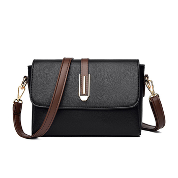 Ženska kvadratna crossbody torba — PU koža, mekana tekstura, zatvarač, poliester podstava, jedna naramenica