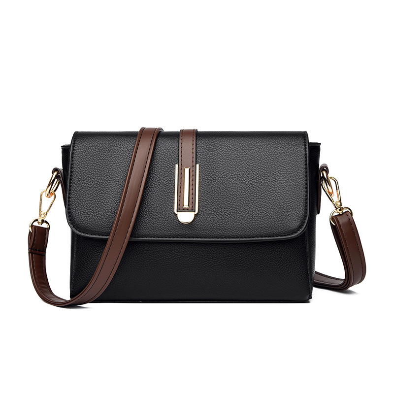 Ženska kvadratna crossbody torba — PU koža, mekana tekstura, zatvarač, poliester podstava, jedna naramenica