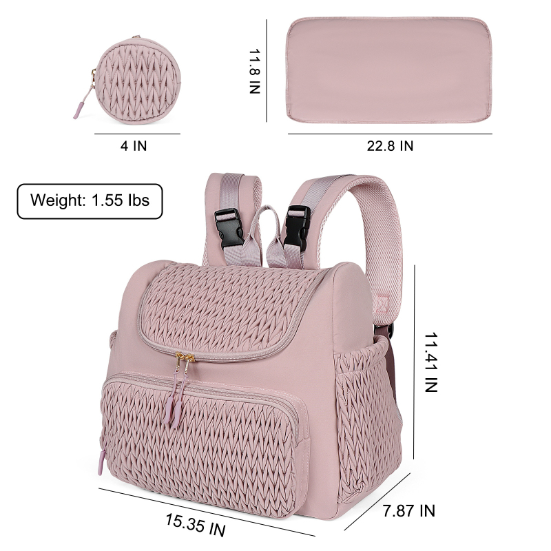 Geestock ruksak za pelene velike kapacitete — lagan, poliester, podstava poliester, jednobojni uzorak, izolacija i proširenje, ergonomski stražnji panel