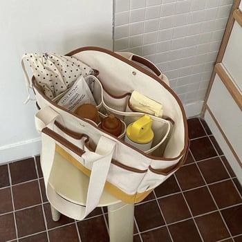 Platnena torba za mamu velikog kapaciteta, crossbody torba za bebe, za izlazak, INS stil Koreje