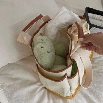 Platnena torba za mamu velikog kapaciteta, crossbody torba za bebe, za izlazak, INS stil Koreje