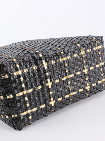 Velika kapaciteta ručno pletene torbe za posao i putovanja – PVC, stil Urban Simplicity, pletena torba, oblik vertikalni kvadrat, otvoreno