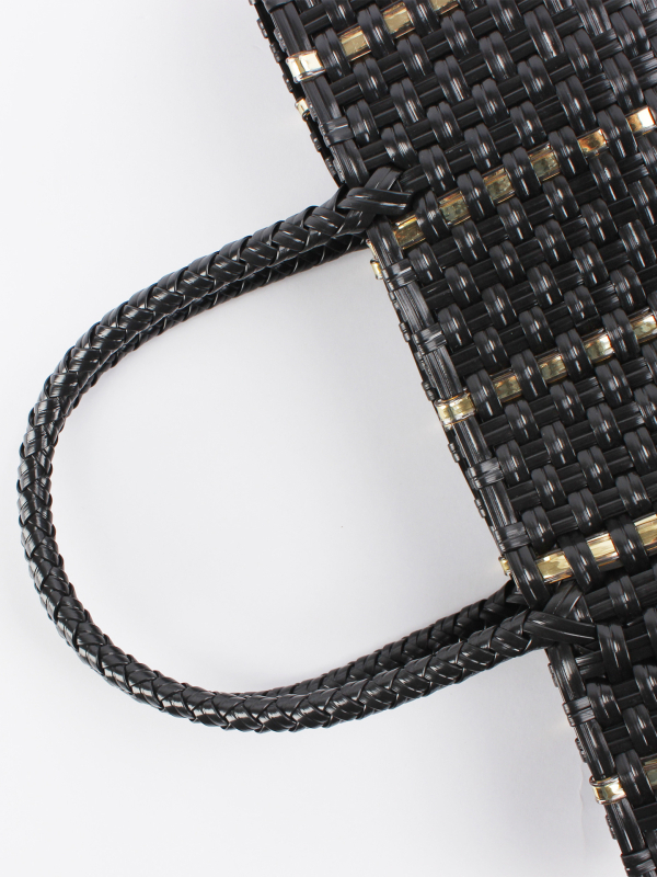 Velika kapaciteta ručno pletene torbe za posao i putovanja – PVC, stil Urban Simplicity, pletena torba, oblik vertikalni kvadrat, otvoreno