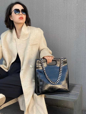 Unisex Tote torba od PU kože, podstava od poliester, vertikalni kvadratni oblik, magnetska kopča