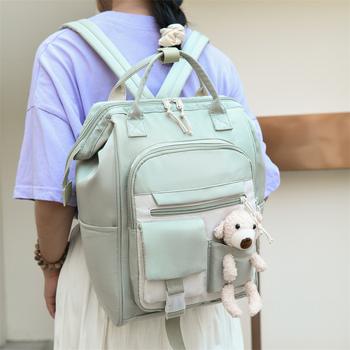 майчината чанта с много отделения, голям капацитет, Oxford плат, модел с животни, подплата полиестер, извитата презрамка