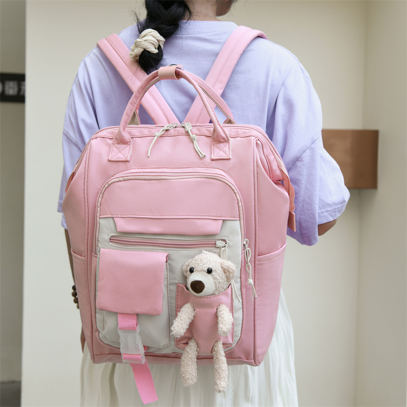 майчината чанта с много отделения, голям капацитет, Oxford плат, модел с животни, подплата полиестер, извитата презрамка