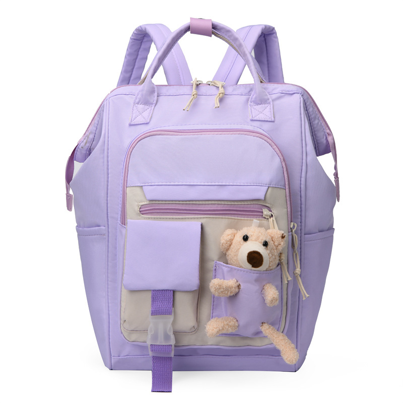 майчината чанта с много отделения, голям капацитет, Oxford плат, модел с животни, подплата полиестер, извитата презрамка