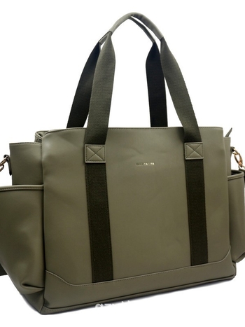 Τσάντα για πάνες από PU, με μόνωση για μπιμπερό, αδιάβροχη, διαχωρισμός στεγνού-υγρού, επένδυση πολυεστέρα