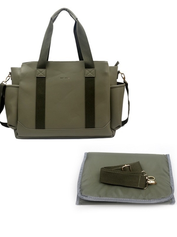 Τσάντα για πάνες από PU, με μόνωση για μπιμπερό, αδιάβροχη, διαχωρισμός στεγνού-υγρού, επένδυση πολυεστέρα