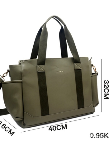 Τσάντα για πάνες από PU, με μόνωση για μπιμπερό, αδιάβροχη, διαχωρισμός στεγνού-υγρού, επένδυση πολυεστέρα