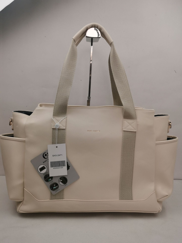 Τσάντα για πάνες από PU, με μόνωση για μπιμπερό, αδιάβροχη, διαχωρισμός στεγνού-υγρού, επένδυση πολυεστέρα