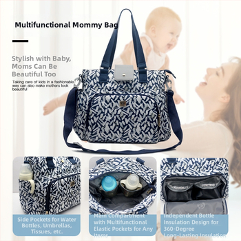 Τσάντα μαμάς με μεγάλη χωρητικότητα, διπλής χρήσης (χειραποστόλη ή χιαστί), ελαφρύ συνθετικό ύφασμα, αδιάβροχη, εργονομικό πάνελ στην πλάτη