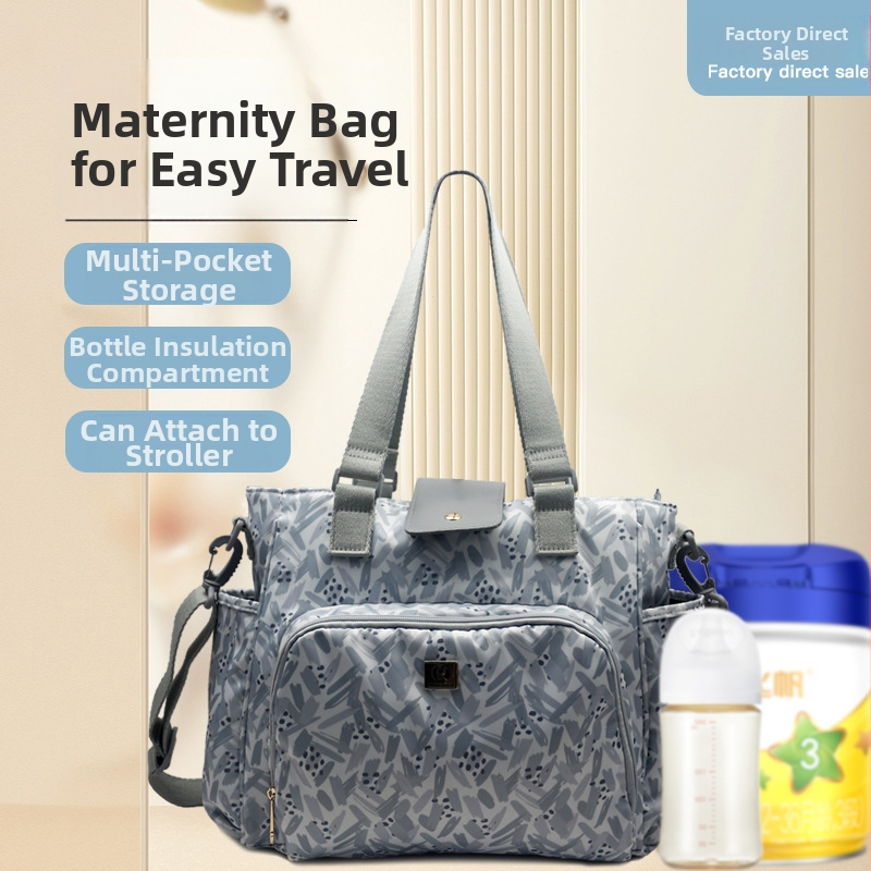 Τσάντα μαμάς με μεγάλη χωρητικότητα, διπλής χρήσης (χειραποστόλη ή χιαστί), ελαφρύ συνθετικό ύφασμα, αδιάβροχη, εργονομικό πάνελ στην πλάτη