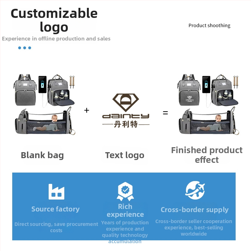 Māmiņas mugursoma, lielas ietilpības 20–35L, Oxford audums, rāvējslēdzēja atvērums, iekšējā rāvējslēdzēja kabata, dubultas plecu siksnas