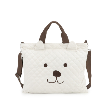 Τσαντα μαμάς για ταξίδι με μωρό – τσάντα ώμου τύπου crossbody, μοτίβο μικρού αρκουδιού, πολυεστέρας, ιμάντας αεροφόρου, επεκτειόμενη χωρητικότητα