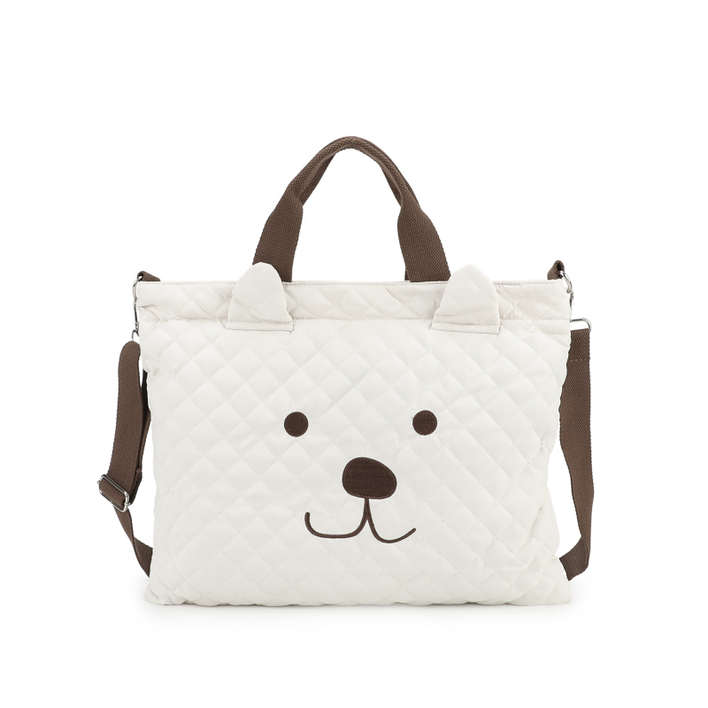 Τσαντα μαμάς για ταξίδι με μωρό – τσάντα ώμου τύπου crossbody, μοτίβο μικρού αρκουδιού, πολυεστέρας, ιμάντας αεροφόρου, επεκτειόμενη χωρητικότητα