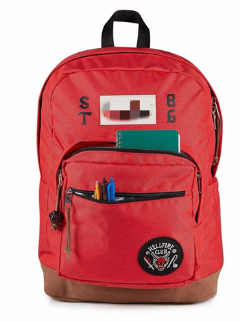 Ruksak u suradnji Stranger Things s motivom crtanih likova, najlon materijal, kapacitet ispod 20 L, podstava od poliestera, prozračan dizajn