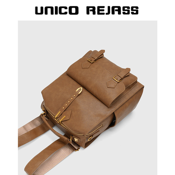 Rucsac - stil britanic retro, material PU, impermeabil; capacitate sub 20L; potrivit pentru laptop de 10 inch