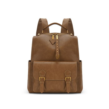 Rucsac - stil britanic retro, material PU, impermeabil; capacitate sub 20L; potrivit pentru laptop de 10 inch