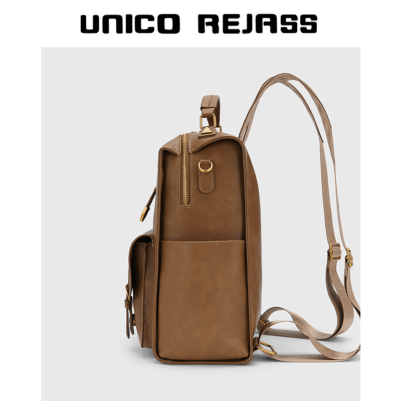 Rucsac - stil britanic retro, material PU, impermeabil; capacitate sub 20L; potrivit pentru laptop de 10 inch