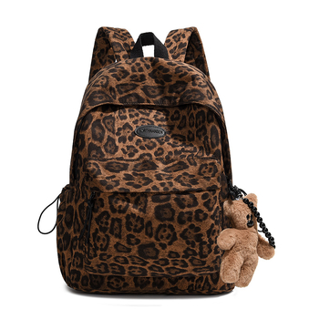 Ruksak za prijenosno računalo s leopardim uzorkom, velik kapacitet, za studente, unisex, korejskog stila