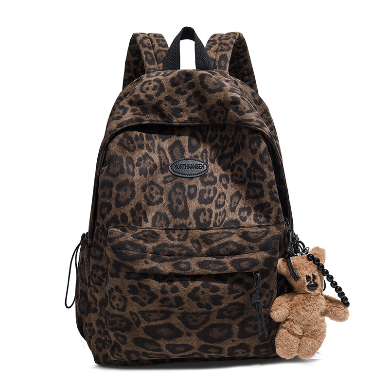 Ruksak za prijenosno računalo s leopardim uzorkom, velik kapacitet, za studente, unisex, korejskog stila