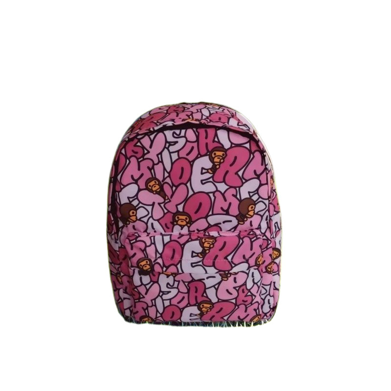 BAPE ruksak s crtanim majmunom i slovima, unisex, školski ruksak, svakodnevni modni stil