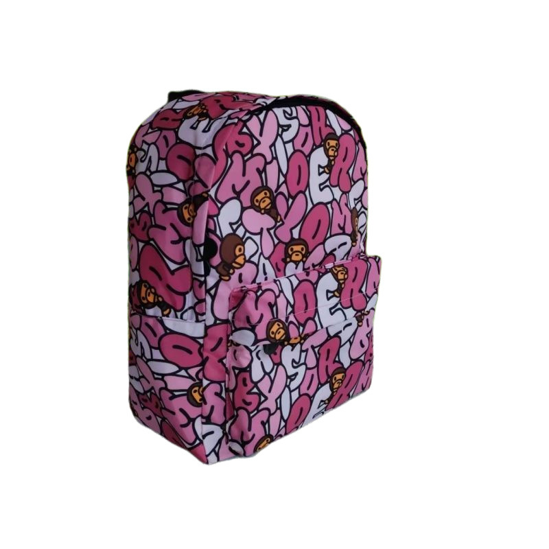 BAPE ruksak s crtanim majmunom i slovima, unisex, školski ruksak, svakodnevni modni stil