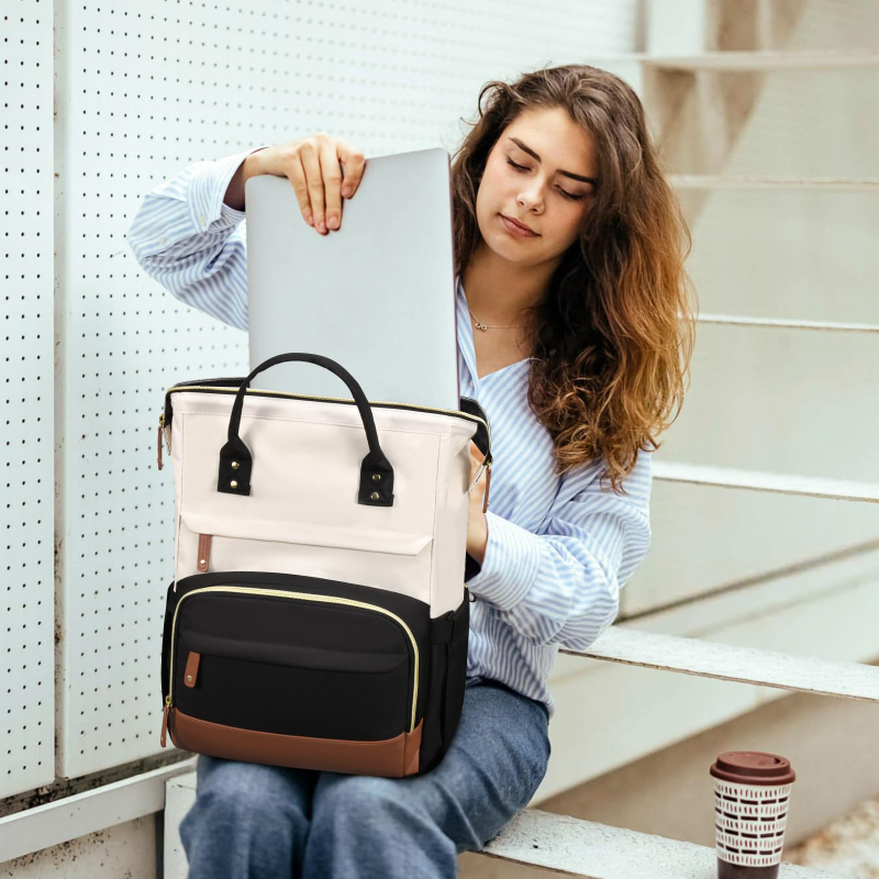 Vodootporni ruksak s USB priključkom, Unisex, pogodan za prijenosno računalo, kapacitet 20–35 L, zračni jastuci na trakama, poliesterski