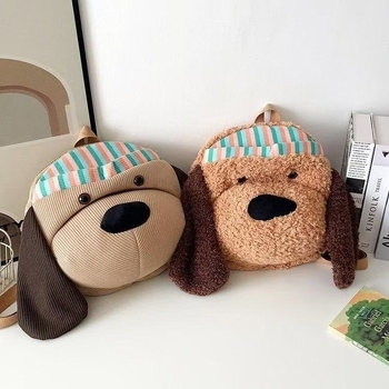 Rucsac de călătorie cu pui de pluș (Material: catifea; Stil: călătorie de loisir; Funcție: impermeabil; Deschidere: fermoar; Structură internă: buzunar pentru telefon)