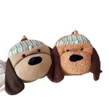 Rucsac de călătorie cu pui de pluș (Material: catifea; Stil: călătorie de loisir; Funcție: impermeabil; Deschidere: fermoar; Structură internă: buzunar pentru telefon)