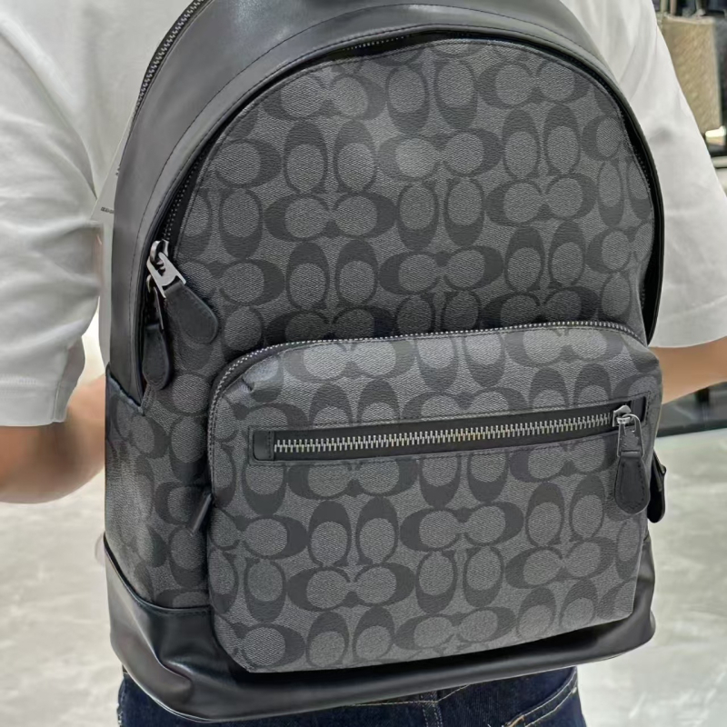 Unisex kožni ruksak s pretincem za 14-inčni laptop, vodootporan, zakrivljeni remen