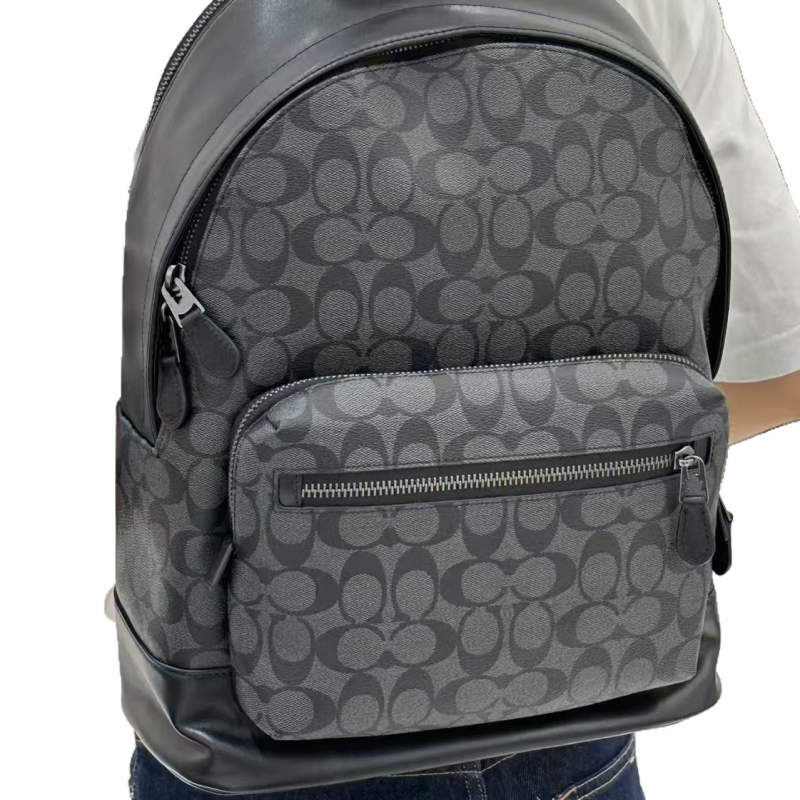 Unisex kožni ruksak s pretincem za 14-inčni laptop, vodootporan, zakrivljeni remen