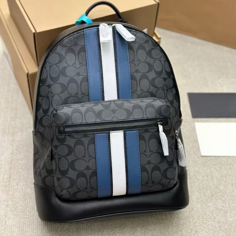 Unisex kožni ruksak s pretincem za 14-inčni laptop, vodootporan, zakrivljeni remen