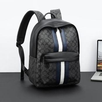 Unisex ruksak 20-35L, PU koža, vodootporan, karirani uzorak, torba za prijenosno računalo