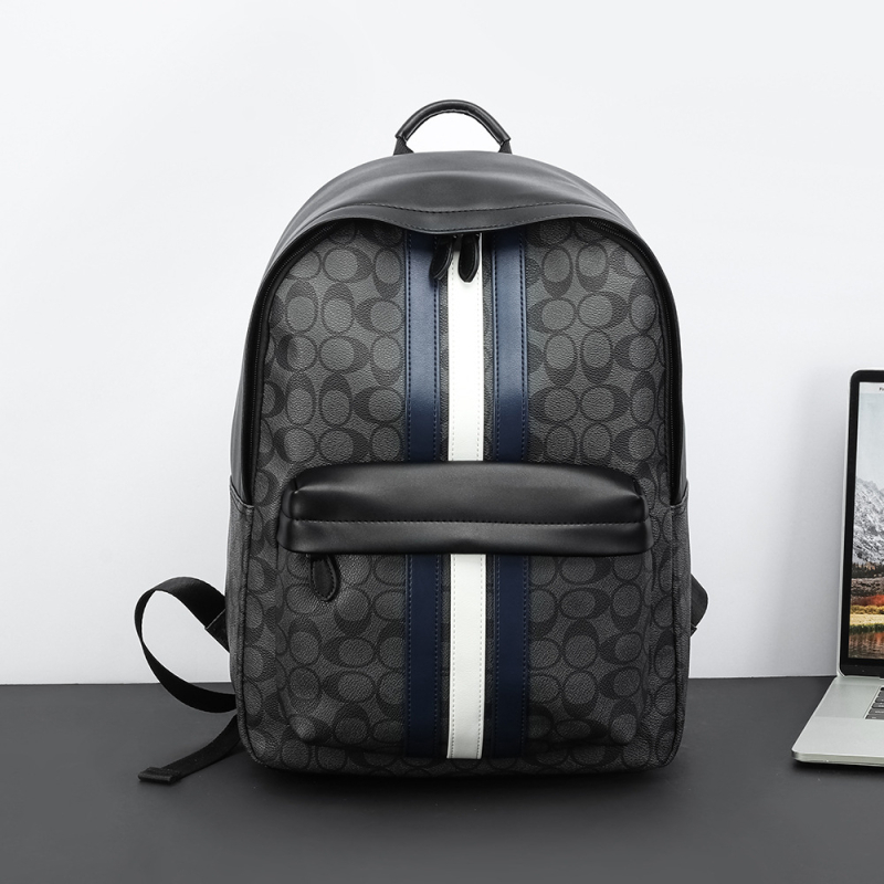 Unisex ruksak 20-35L, PU koža, vodootporan, karirani uzorak, torba za prijenosno računalo