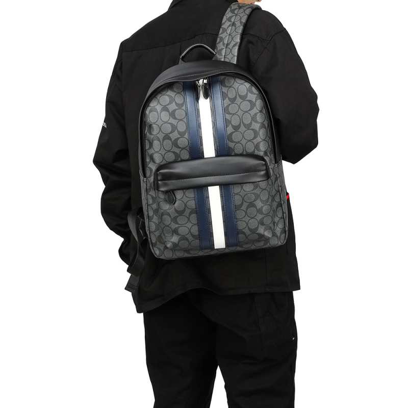 Unisex ruksak 20-35L, PU koža, vodootporan, karirani uzorak, torba za prijenosno računalo