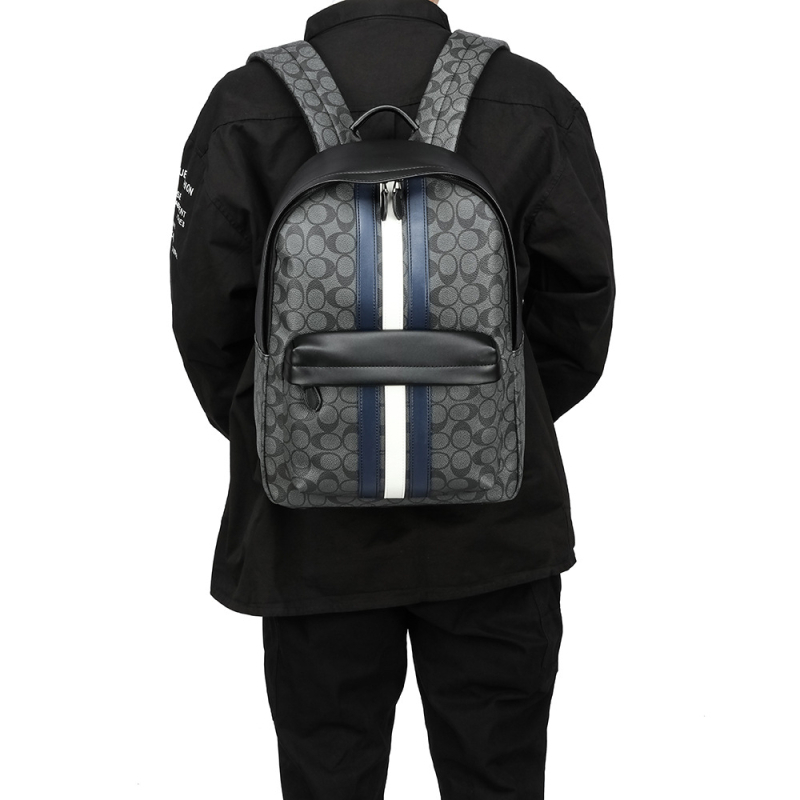 Unisex ruksak 20-35L, PU koža, vodootporan, karirani uzorak, torba za prijenosno računalo