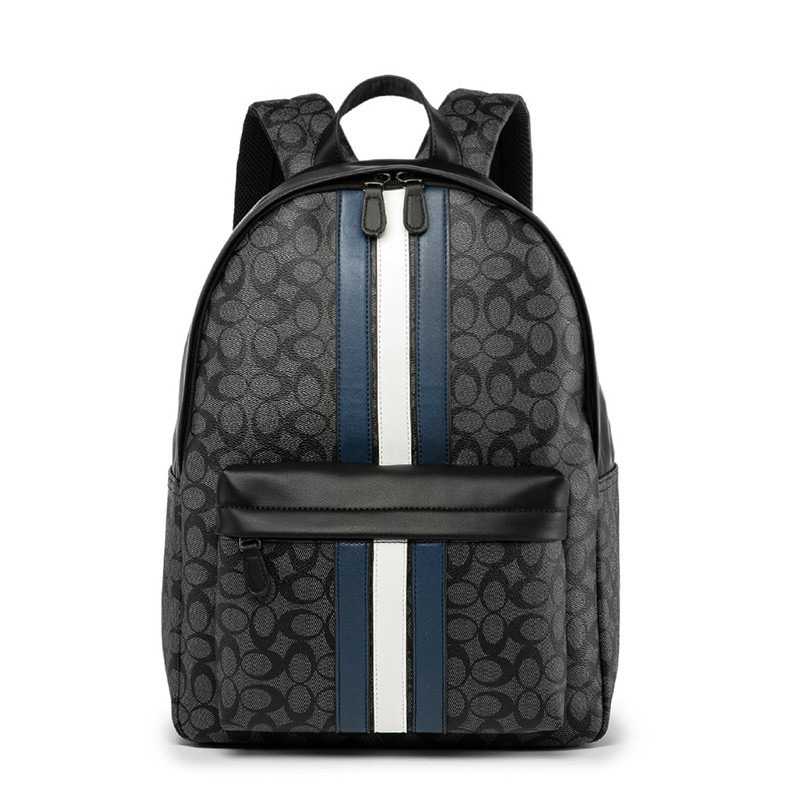 Unisex ruksak 20-35L, PU koža, vodootporan, karirani uzorak, torba za prijenosno računalo