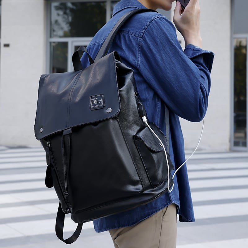 Retro PU kožni poslovni ruksak za putovanja, unisex, 20–35L, kompatibilan s 16-inčnim laptopom