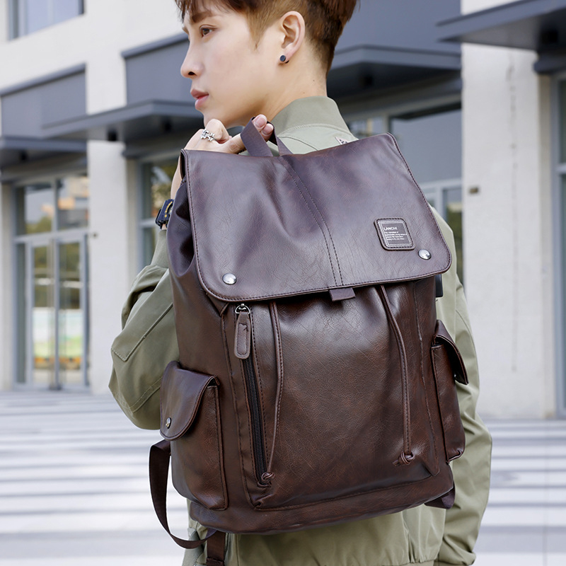 Retro PU kožni poslovni ruksak za putovanja, unisex, 20–35L, kompatibilan s 16-inčnim laptopom