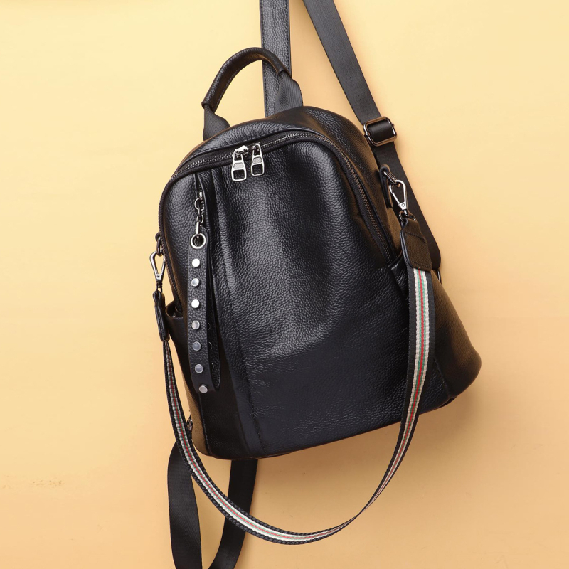Ženska torba od prave kože, korejski stil, velika kapaciteta, dvostruko korišćenje (crossbody/ruksak) (20–35 L, koža prvog sloja goveda, zatvaranje na zip, podstava od poliestera, dvostruki dizajn)