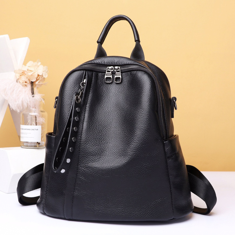 Ženska torba od prave kože, korejski stil, velika kapaciteta, dvostruko korišćenje (crossbody/ruksak) (20–35 L, koža prvog sloja goveda, zatvaranje na zip, podstava od poliestera, dvostruki dizajn)