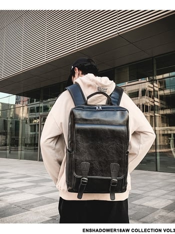 PU bőr hátizsák, uniszex, 20–35 L, 16 colos laptophoz