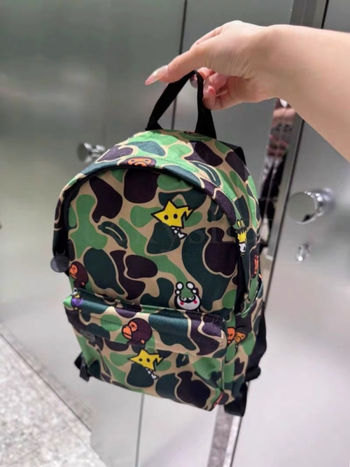 Otaku-stil kamuflažni ruksak s motivom majmuna - unisex, najlon, za slobodno vrijeme i putovanja